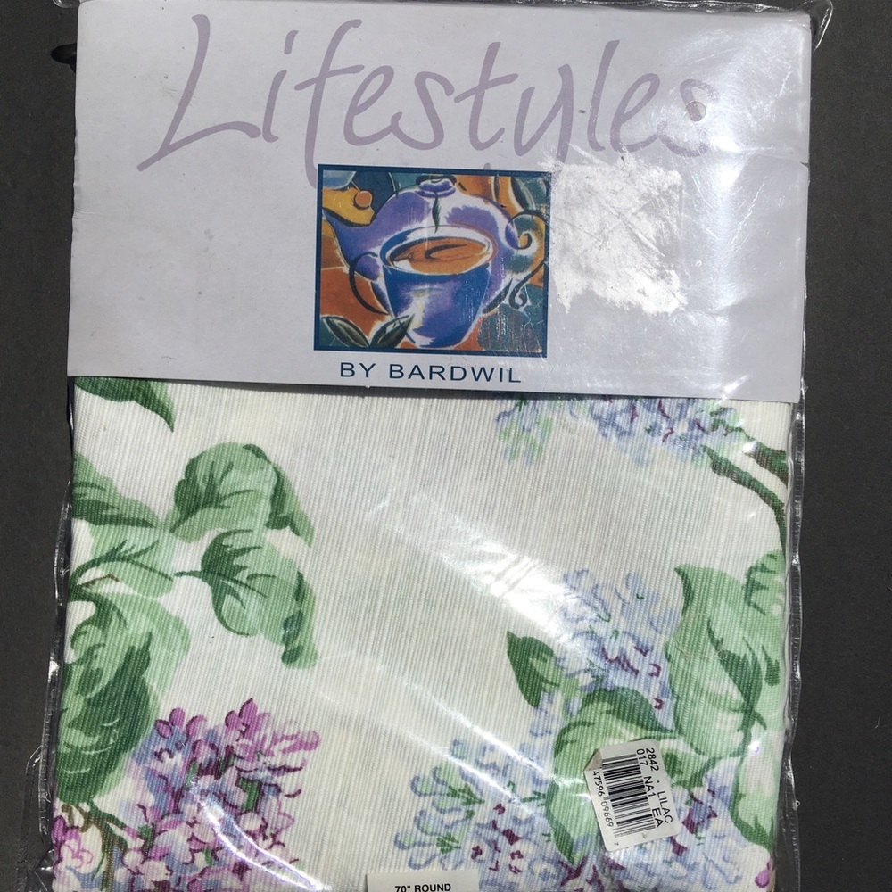 Bardwil Tablecloth Round 70” Gazebo Lilac Garden Party Spring Decor New